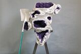 Multi-Window Amethyst Geode on Metal Stand - One Of A Kind! #199980-13
